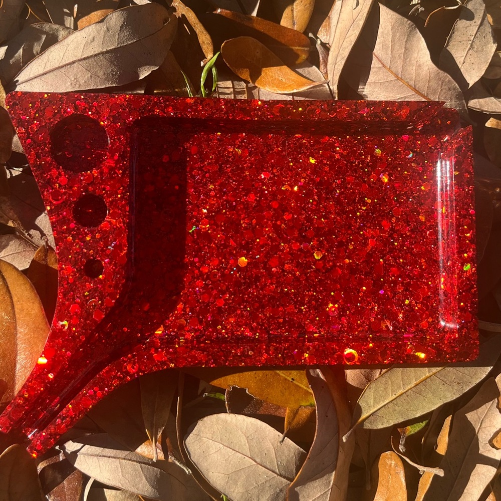 New holographic, Small red rolling tray